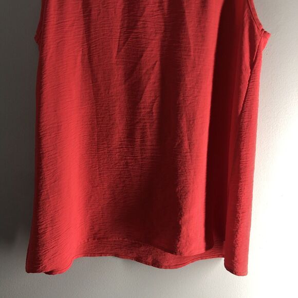 Jodifl Womens Size Medium Coral Pink Blouse Tie Strap Tank Crinkle Fabric Flowy - Picture 10 of 12